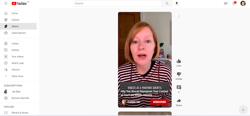YouTube กางเกงขาสั้น