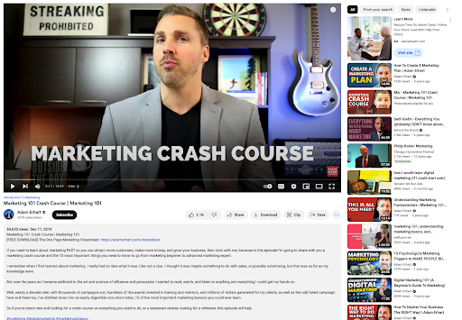 ตัวอย่างการเพิ่มประสิทธิภาพการค้นพบ Youtube
