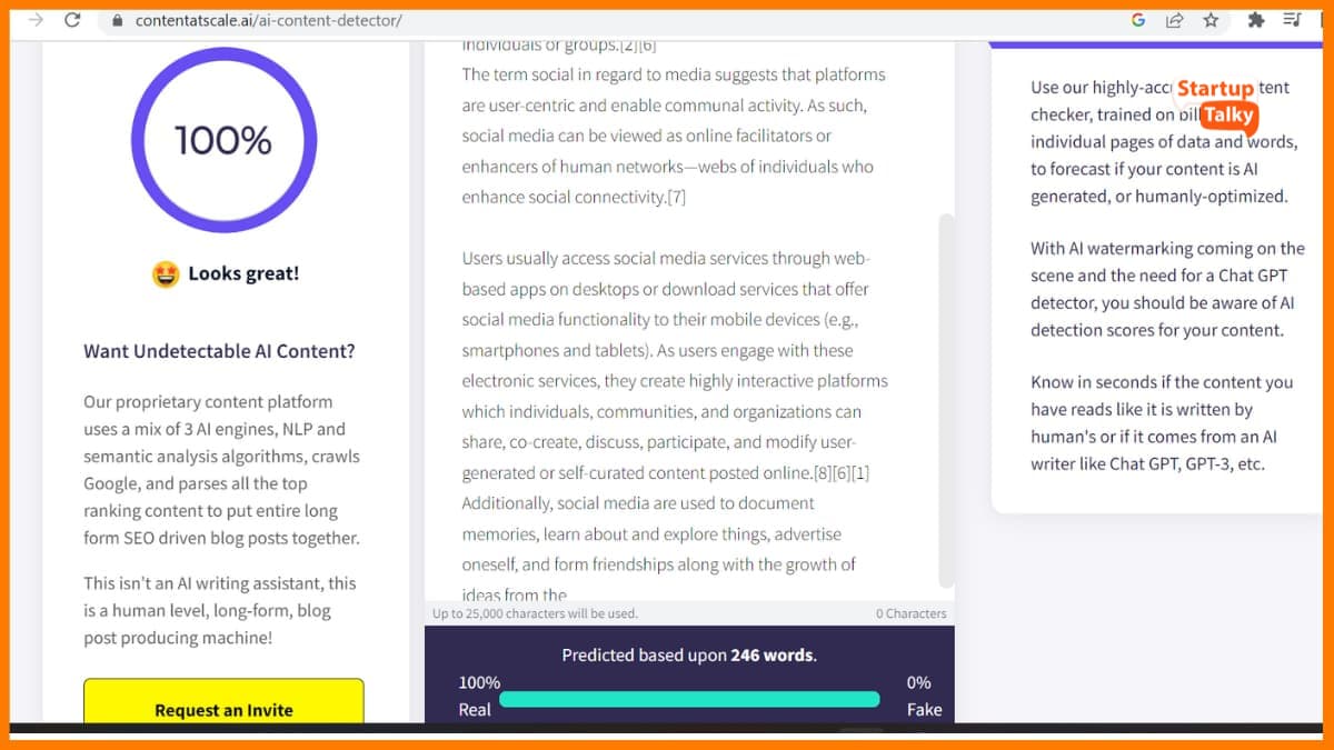 Content at Scale - أفضل أداة للكشف عن المحتوى بالذكاء الاصطناعي