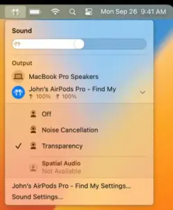 قم بتشغيل إلغاء الضوضاء على AirPods الخاص بك من جهاز Mac الخاص بك لتشغيل إلغاء الضوضاء على airpods