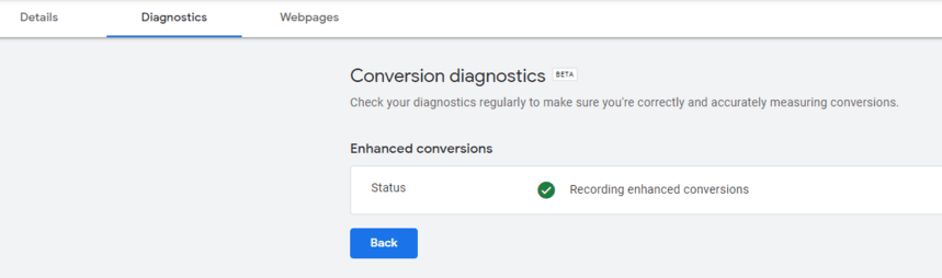 Registerkarte "Diagnose" in Google Ads