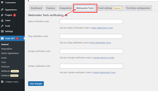 Klik Alat Webmaster