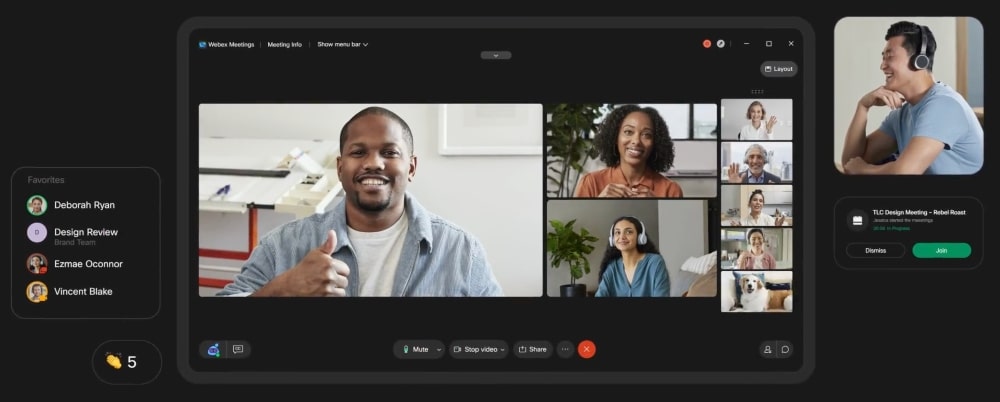 Antarmuka pengguna Cisco Webex