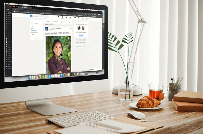 Мокап Imac с аккуратным столом для домашнего офиса