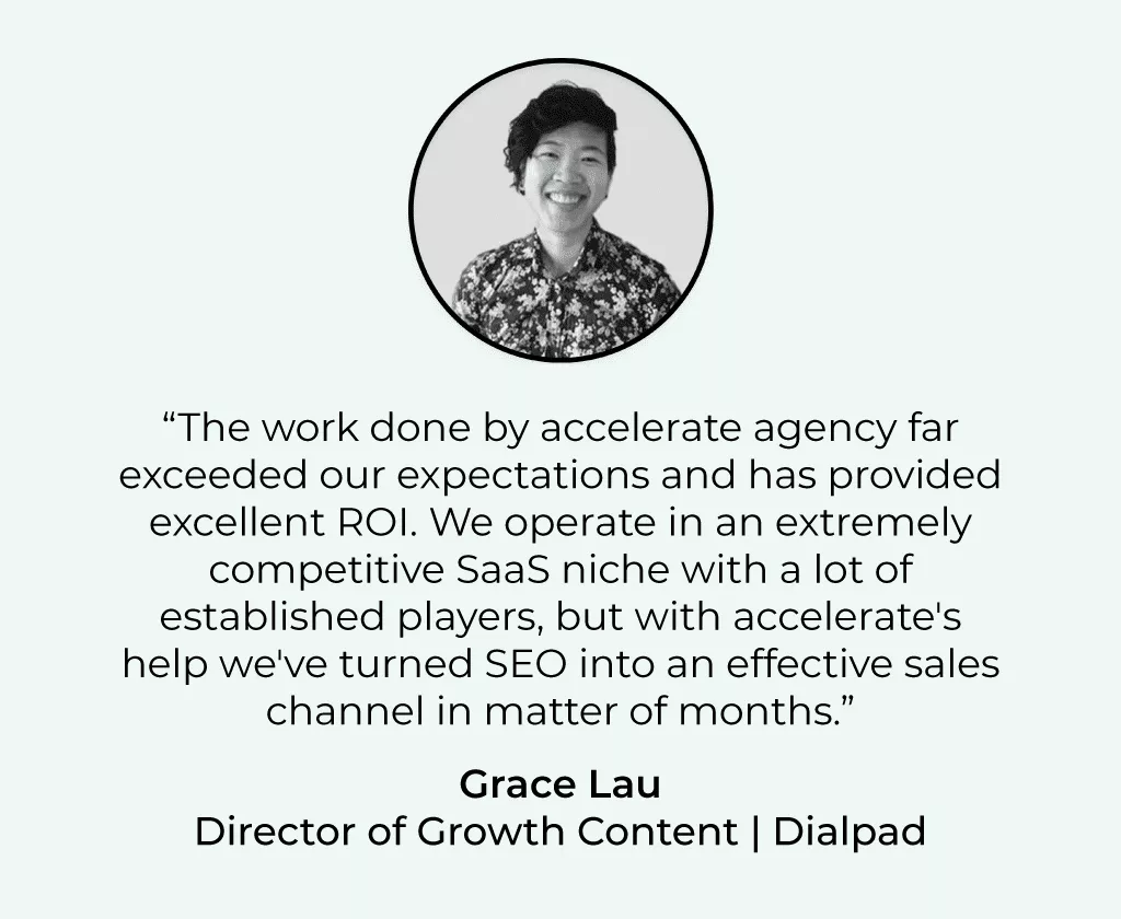 Grace Lau - Dialpad - Marturie SEO SaaS