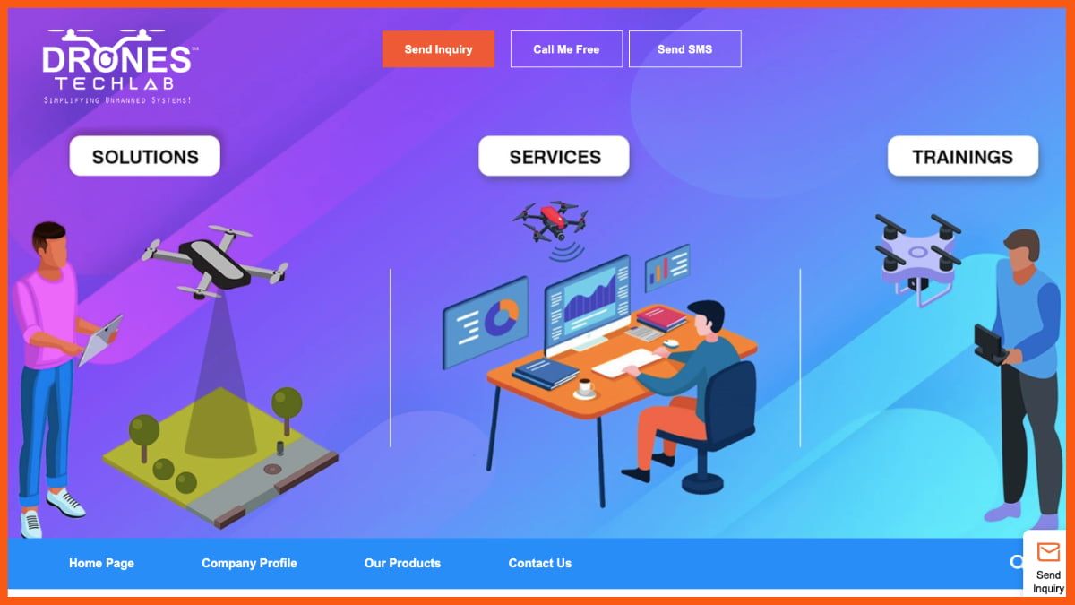 Page d'accueil de Drone Tech Lab