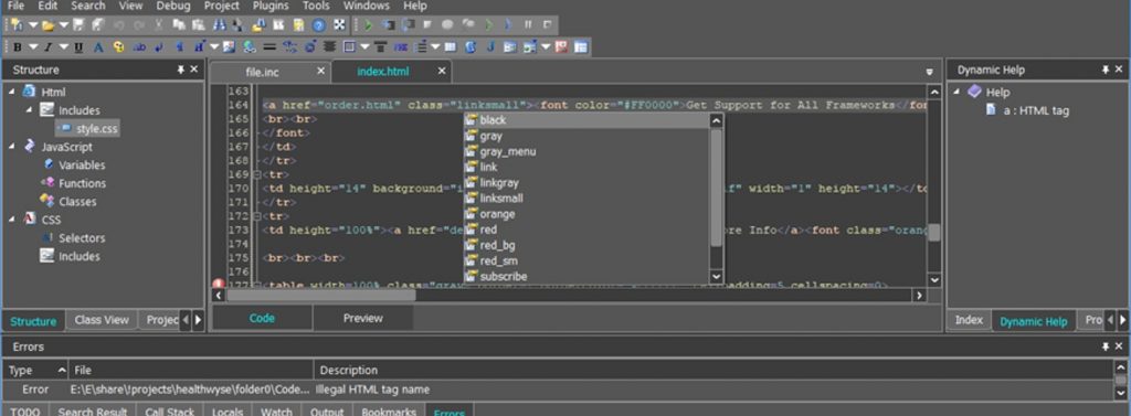 Editor di codice per PHP