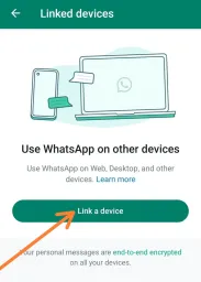 轉到 Whatsapp 網站並鏈接設備以在沒有電話的情況下在 pc 上使用 whatsapp