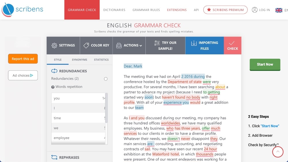 Sito web di Scriben