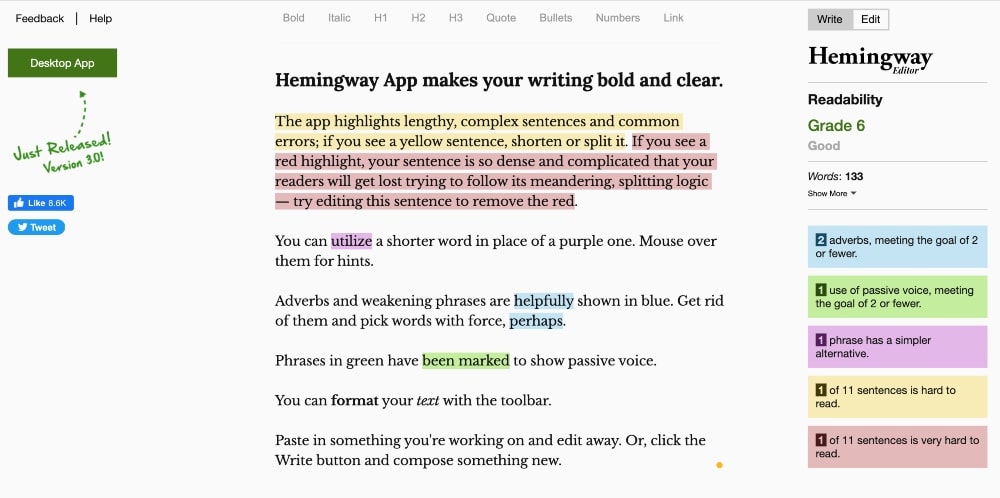 Sito dell'editore di Hemingway
