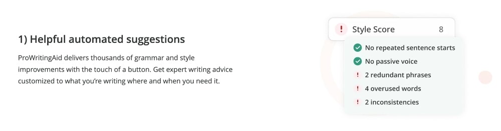 Caratteristiche di ProWritingAid