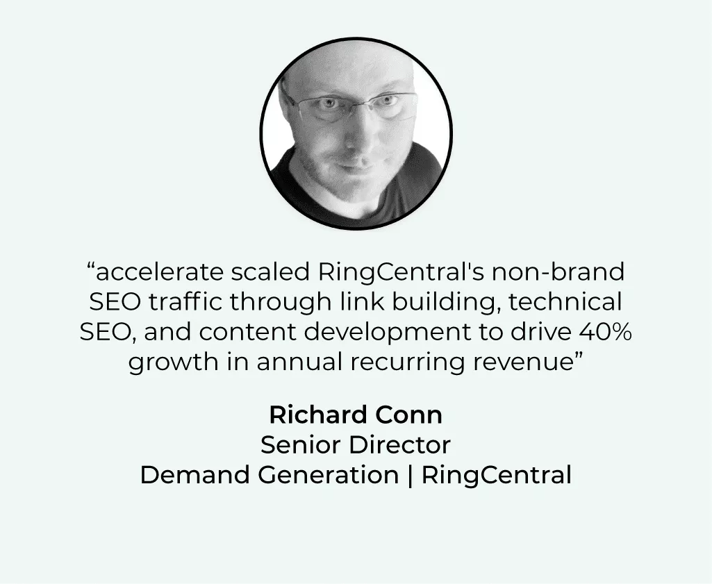 SaaS SEO 感言 Richard Conn RingCentral