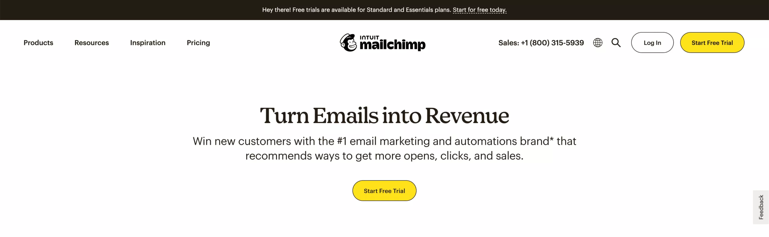 Mailchimp; proste projektowanie stron internetowych SaaS