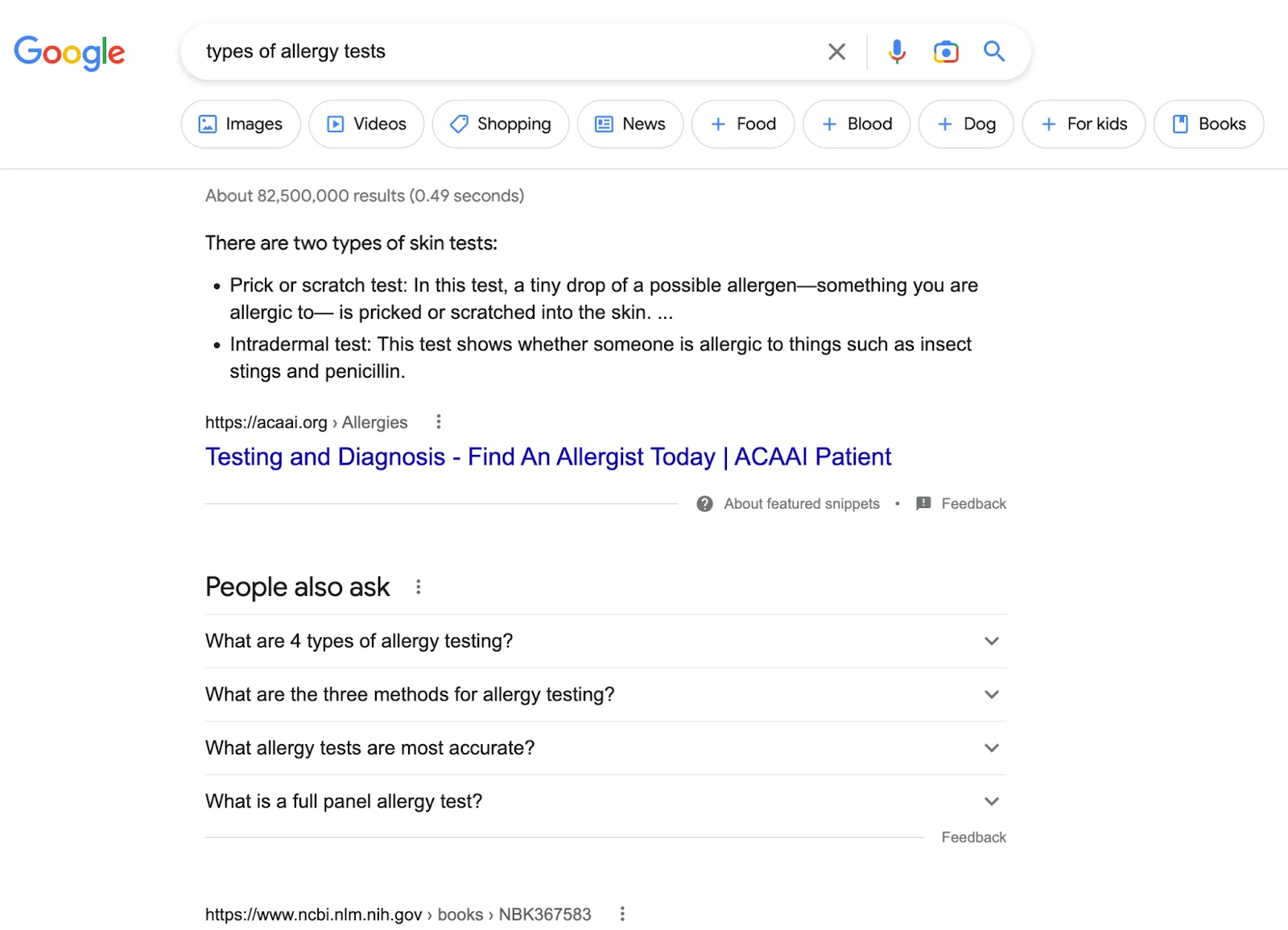 serp 中的位置零示例显示了特色片段和人们还询问框