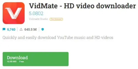 Gunakan Aplikasi VidMate untuk mengunduh video youtube tanpa perangkat lunak apa pun