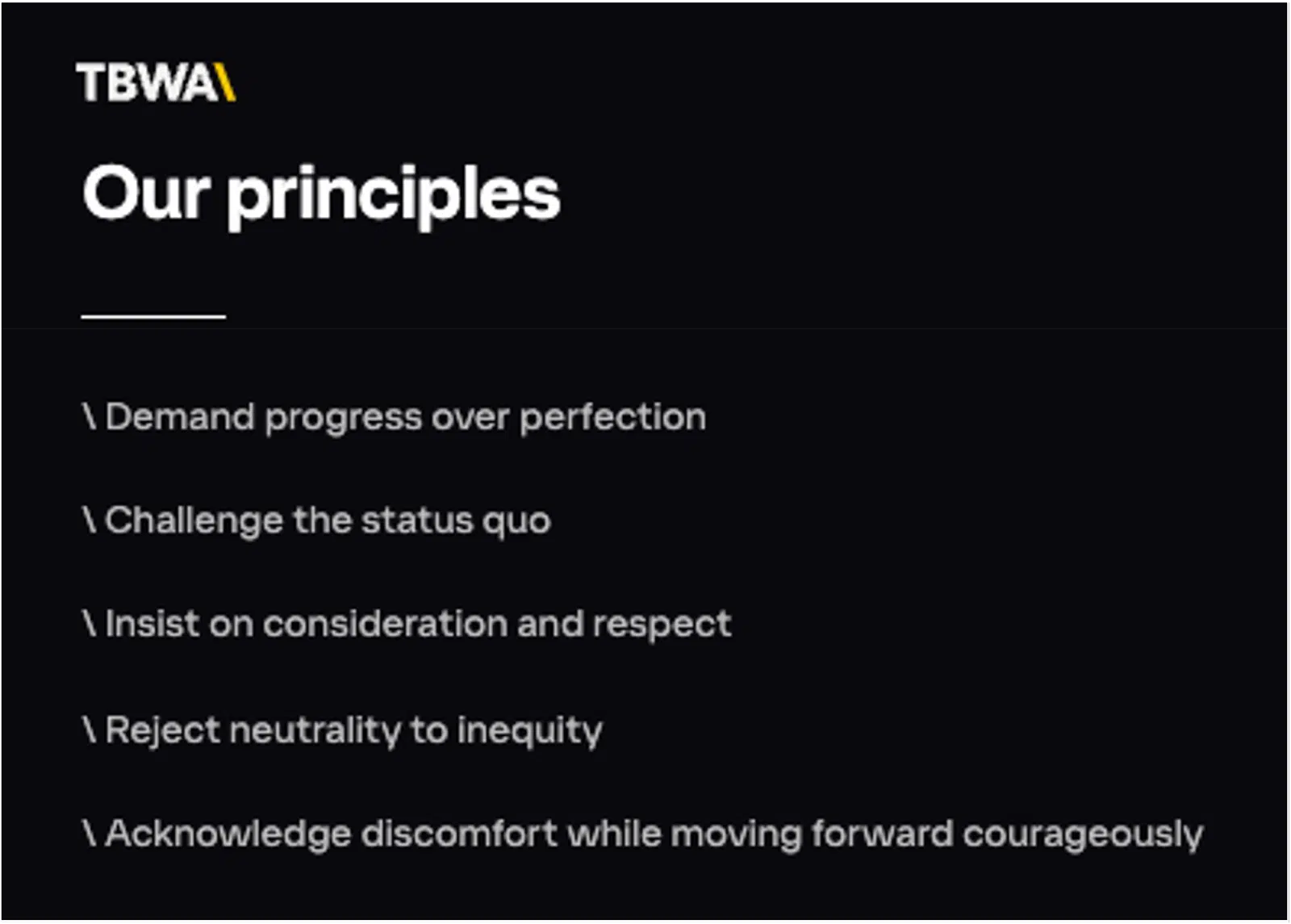 TBWA - principes de fonctionnement