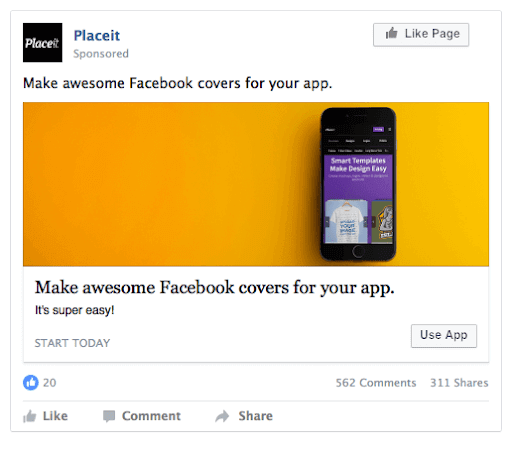 Facebook アプリ広告カバー