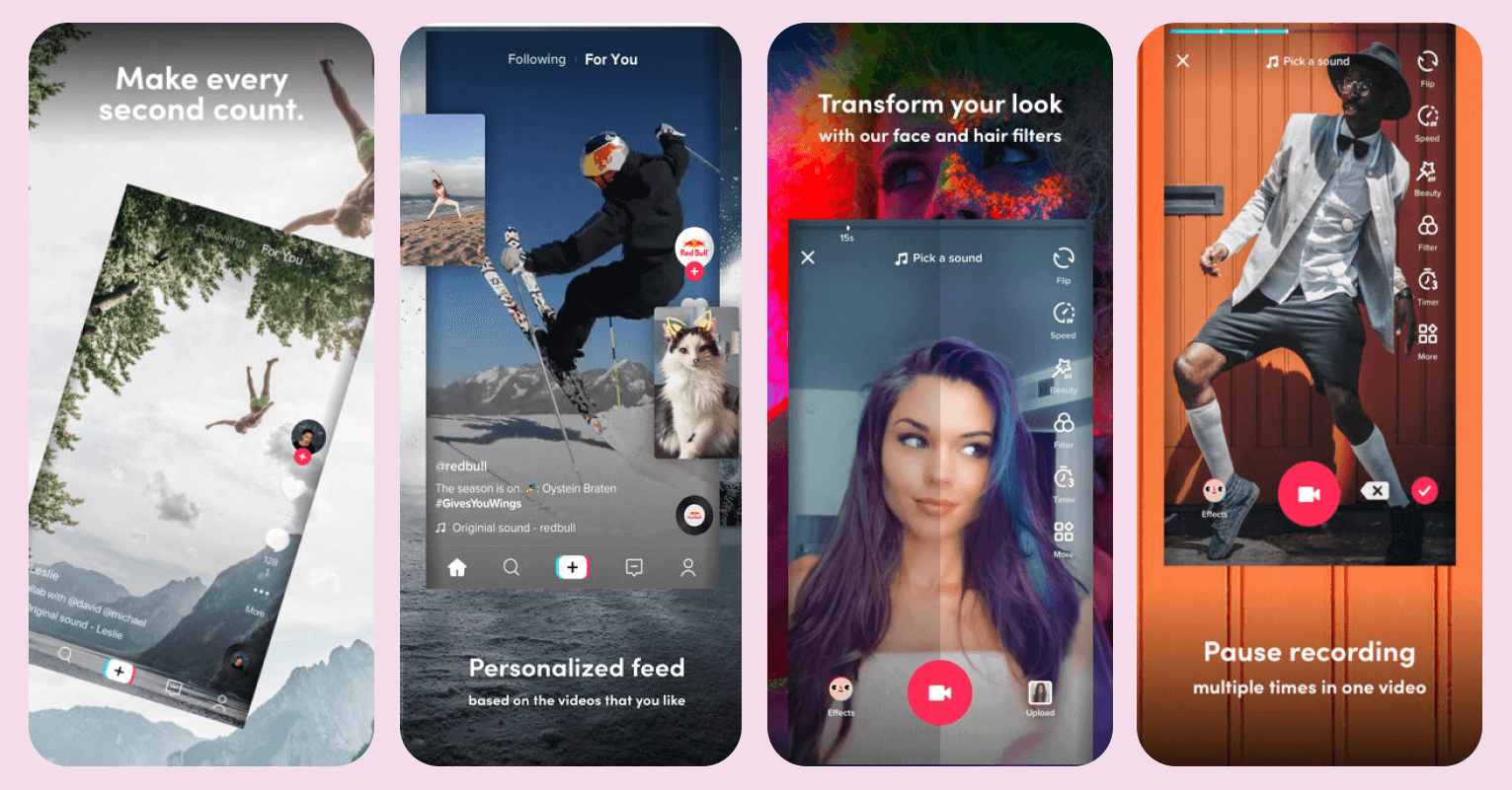 interfaccia tiktok