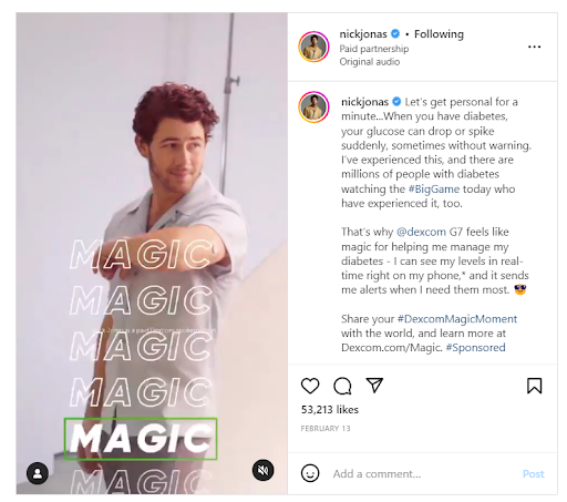 Kemitraan pemberi pengaruh layanan kesehatan Dexcom dengan Nick Jonas