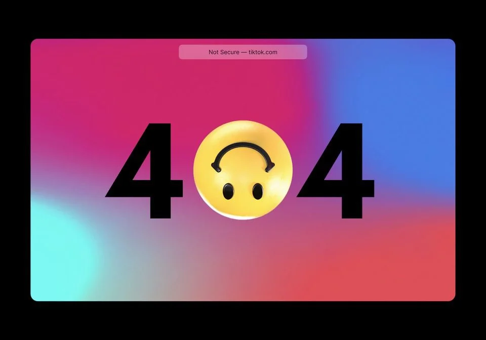 หน้าแสดงข้อผิดพลาด 404 พร้อมอีโมจิยิ้มกลับหัว