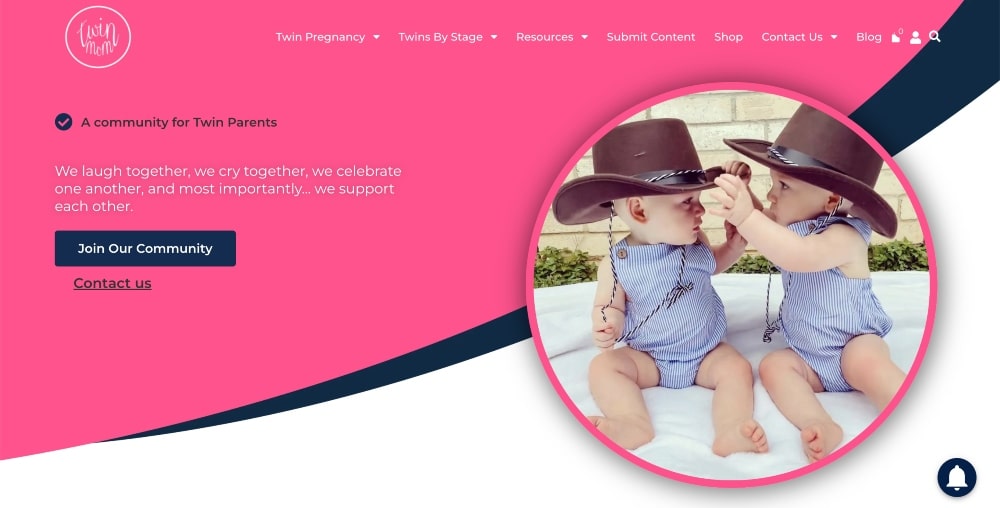 zrzut ekranu strony internetowej Twin Mom