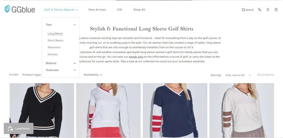 Boutique Shopify avec des pages balisées