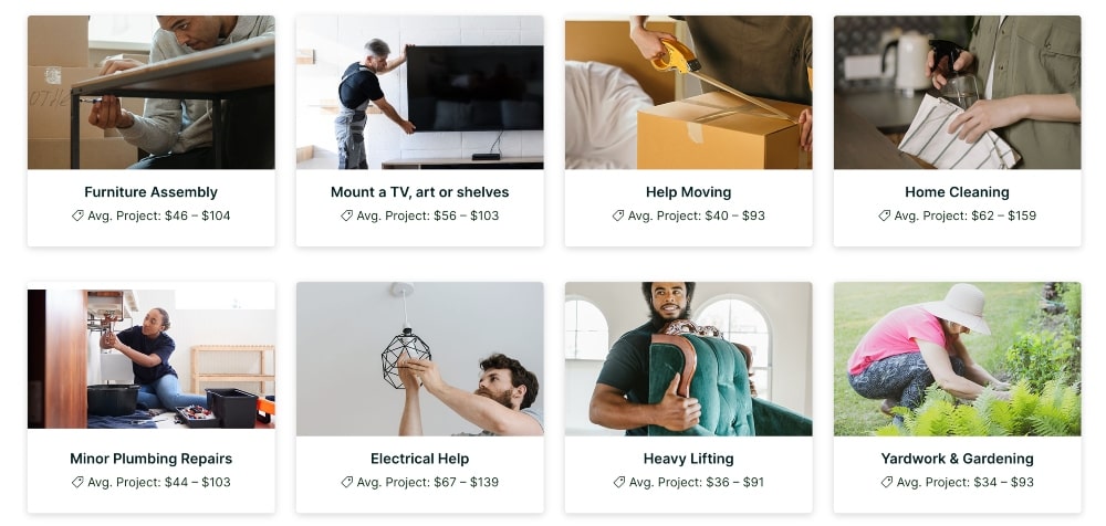 مثال على المهام من TaskRabbit