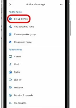 แตะที่ไอคอนเครื่องหมายบวก แล้วคลิกตั้งค่าอุปกรณ์เป็น Chromecast จาก iPhone