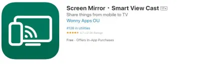 ดาวน์โหลดแอป Screen Mirror – Smart View Cast ไปยัง Chromecast จาก iPhone