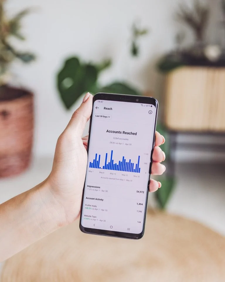 Graphique montrant les statistiques d'engagement d'Instagram sur un mois