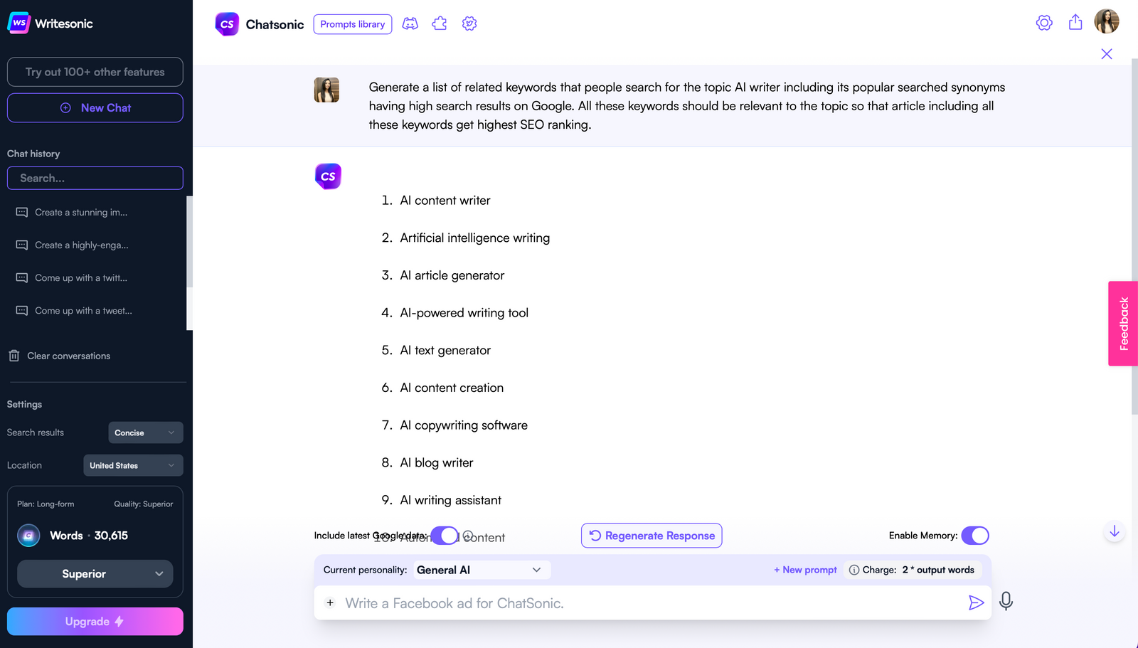 Chatsonic Bilgi İstemi Kitaplığı -