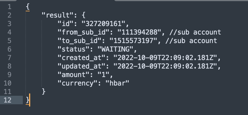 HBAR の請求とデポジットのサンドボックス テスト