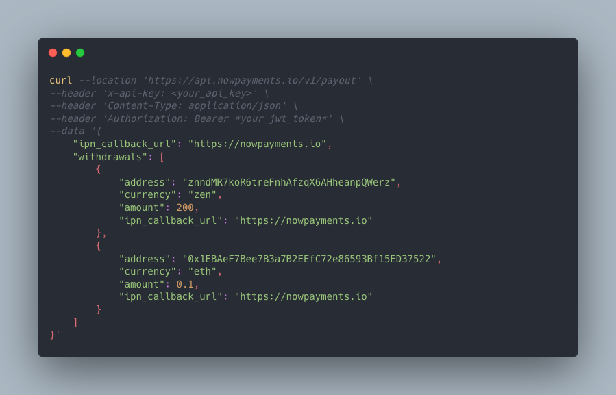 Horizen Mass Payouts API:概述