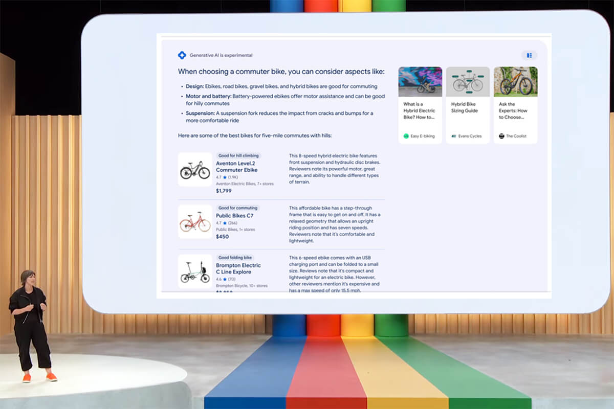 Das Google Search Generative Experience ist noch experimentell