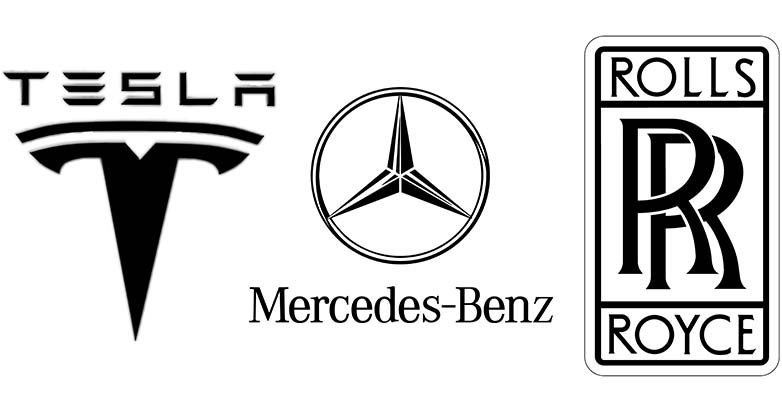 Tesla Inc, Mercedes Benz และ Rolls Royce เป็นผู้เล่นหลักในตลาดรถยนต์หรูหราของสหรัฐอเมริกา