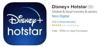 iphone için Canlı kriket akışı uygulamalarına Disney + Hotstar Uygulamasını indirin