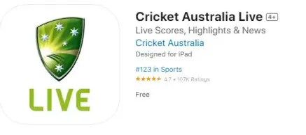 iphone için Canlı kriket akışı uygulamalarına Cricket Australia Live Uygulamasını yükleyin