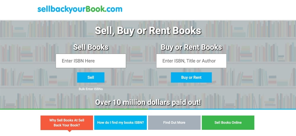 SellYourBookBack.com Web サイトのスクリーンショット