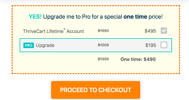 ตัวอย่างราคา ThriveCart