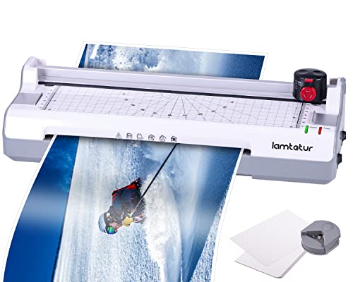 Máquina plastificadora, máquina plastificadora de 9 polegadas para A4/A5/A6, máquina plastificadora com folhas plastificadas 20 bolsas para uso escolar em casa, aparador de papel, sistema redondo de canto quente e frio