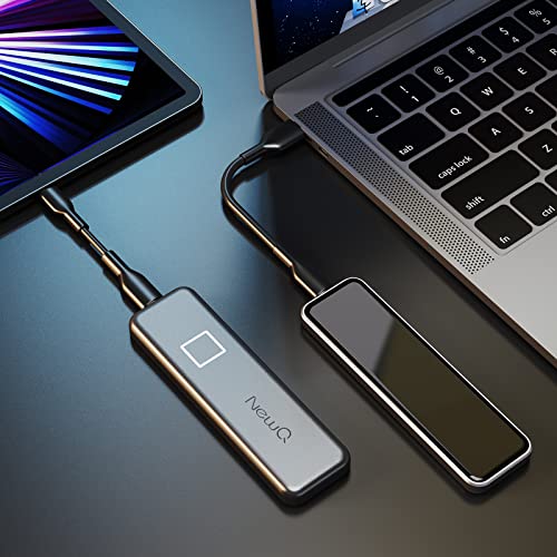 NEWQ Fingerprint Biometric External Hard Drive: 1 TB SSD HardDrive Disk Small USB Flash Portable Storage Device HDD dengan Kecepatan Transfer Cepat untuk Laptop Apple & Windows | Mac | PC | iPad Pro