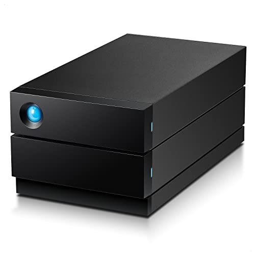 LaCie 2big RAID 16 TB Hard Drive Eksternal Desktop HDD – Thunderbolt 3 USB-C USB 3.0 7200 RPM Drive Kelas Perusahaan, untuk Mac dan PC Desktop, Redundansi Data (STHJ16000800), Hitam