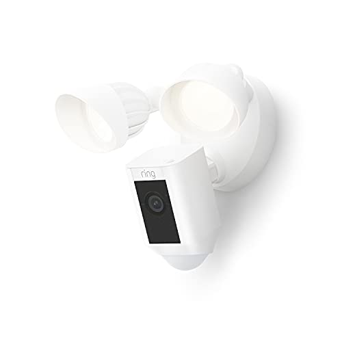 Ring Floodlight Cam Wired Plus com vídeo HD 1080p ativado por movimento, branco (versão 2021)