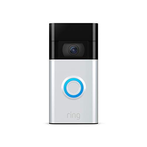 Campainha com vídeo em anel - vídeo HD 1080p, detecção de movimento aprimorada, fácil instalação – níquel acetinado