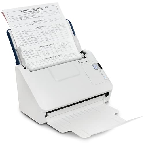 สแกนเนอร์ Visioneer Xerox D35, เครื่องสแกนเอกสาร Office USB สำหรับพีซีและ Mac, 45 PPM, ตัวป้อนเอกสารอัตโนมัติ (ADF), สีขาว
