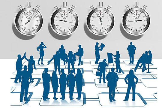 Geschäftsproduktivität-Zeitmanagement-Beschäftigung-Teamarbeit