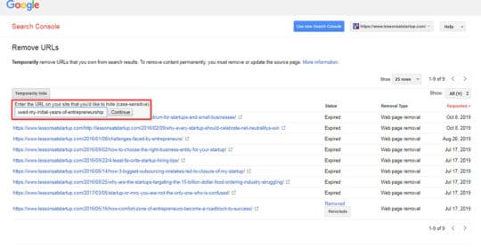 Google-Search-console-webmaster-tools-temporary-hide-URLs-2