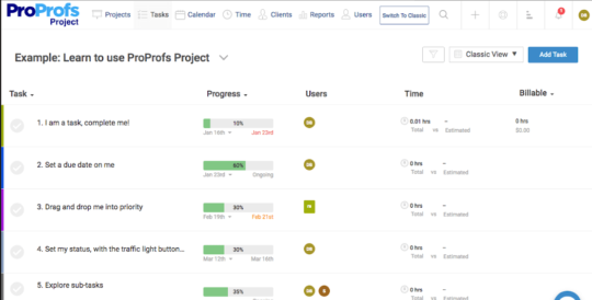 ProProfs-Projet