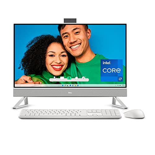 Dell Inspiron 7720 All in One Desktop - Tela sensível ao toque FHD de 27 polegadas, Core i7-1355U, 32 GB de RAM, SSD de 512 GB + HDD de 1 TB, NVIDIA GeForce MX550 GDDR6, Win 11 Pro, suporte premium de 1 ano + migração de 6 meses para branco