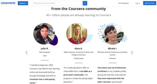 Coursera-целевая-страница-контент